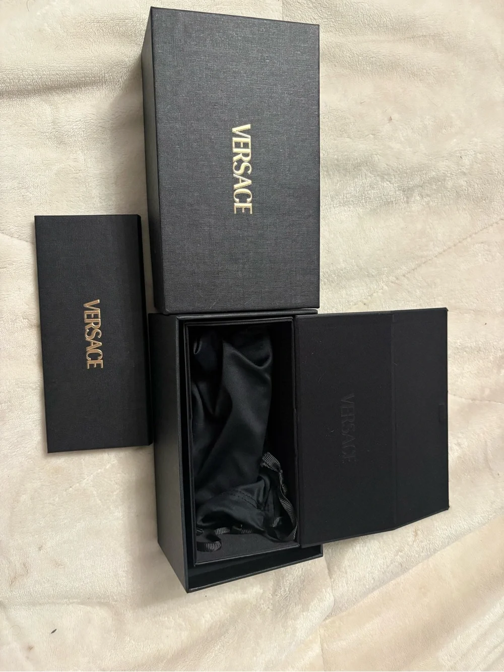 Versace Gold Frame Sunglasses with Dark Green Lenses
